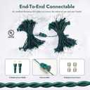 C9 Led Christmas Lights Outdoor Christmas Decorations Commerical Grade 50Led 33ft Christmas Tree Lights Set for Indoor Outdoor Wedding, Holiday, Party, Home Christmas Decorations(White)