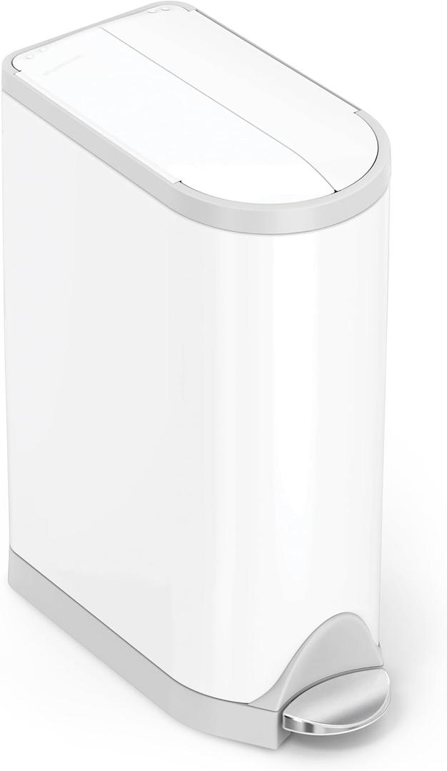 simplehuman Diaper Can with Odorsorb System (Odorsorb Pods and Odorsorb Liners), 18 Liter/ 4.8 Gallon, White Stainless Steel