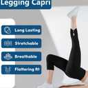 PRSFPN Womens Summer Casual Capri Leggings High Stretch Yoga Skinny Pants Comfortable Leggings for Workout (Black, XXL)