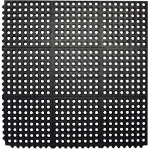 Envelor Interlocking Rubber Floor Mat Restaurant Kitchen Mat for Floor Anti Fatigue Bar Mat Door Mat Non - Slip Mat Indoor Outdoor Shower Pool Drainage Mat Durable Garage Flooring 36 x 36 Inch
