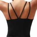 RUNNING GIRL Yoga Tank Tops for Women Built in Shelf Bra B/C Cups Strappy Back Activewear Workout Compression Tops (Black, L)