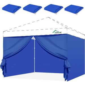 10x10ft Sidewalls with Door for Canopy, Blue(4PCS Sidewalls Only) | 100% Waterproof, 99% UV Protection Privacy Sidewalls (Zippered) Perfect for Outdoor Events, Markets & Vendor Booths