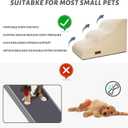 Aodisman 3-Step Dog Ramp and Stairs for Sofa and Chair - Non-Slip Sturdy Pet Steps for Small Dogs and Cats,15.7" H,Beige