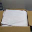 4 Pack White Round Tablecloths 132 Inch for 72” Tables - 150 GSM Polyester Fabric, Floor Length Drop, Water, Stain & Wrinkle Resistant Cloth Cover for Wedding Reception Banquet Dining