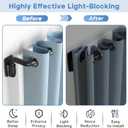 Wrap Around Curtain Rod Black, Adjustable Blackout Curtain Rods for Windows 48 to 84 Inch, 1" Heavy Duty Room Darkening Drapery Rod, Easy Install and Removal