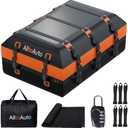 AlltoAuto Car Rooftop Cargo Carrier, 21 Cubic Feet Foldable Waterproof Bag for All Cars with/Without Rack, Includes Anti-Slip Mat, 10 Reinforced Straps, 6 Door Hooks, Luggage Lock