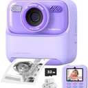 Kids Instant Digital Cameras for Boys and Girls, 1080P HD Dual-Lens Selfie Digital Camera with Print Paper & 32G Card, Christmas Birthday Gifts Toys for Toddler and Teenagers Age 3-16 Years Old