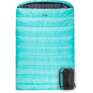 Teton Mammoth Queen Size Double Sleeping Bag- A Warm Bag The Whole Family can Enjoy Great for Camping, Hunting and Base Camp. Compression Sack Included