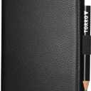 TORRO Regular Golf Scorecard Holder  Genuine Leather Golf Score Card Wallet with Card Slot and Pencil Loop (One Size, Black)