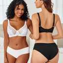 Avidlove Bras for Women Lace Minimizer Bra Full Coverage Mesh Underwire Bra with Centering Cups Sexy Unlined Brasieres (Black)