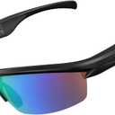 Bluetooth Audio Smart Glasses for Cycling Running Driving | Polarized Sports Sunglasses with Open-Ear Speakers, Hands-Free Calls, Voice Assistant, UV Protection, IPX5 Waterproof for Hiking Fishing
