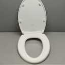 Slow Close Toilet Seat BR501-00 White Elongated, Stain-Resistant and Easy to Keep Clean, Heavy Duty Fits All Toilet Brands, Executive Series