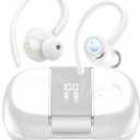 Headphones Wireless Earbuds Sport, Bluetooth 5.3 Ear Buds Over-Ear 3D Stereo Headset with Earhooks, 48H Wireless Earphones with HD Mic, IP7 Waterproof Earbud for Workout/Sports/Running White
