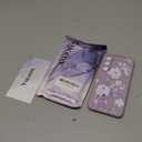 Yucenx for Samsung Galaxy S25 FE 5G Case with 2X Screen Protector, Girls Women Florals Liquid Silicone Phone Case, Shockproof Anti-Scratch Soft Protection Case for Galaxy S25 FE 5G (Purple)