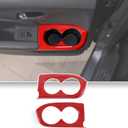 Door Armrest Panel Cup Holder Trim Frame for Honda Pilot 2016-2022/ Passport 2019-2023, Door Armrest Trim Cover, Rear Cow Cup Holder Frame (2rd Cow Door Armrest Teacup Frame_Red)