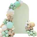 Chiara Spandex Fitted Wedding Arch Backdrop, Round Top Arch Stand Cover for Wedding Birthday Party Baby Shower Banquet Decoration (Light Sage Green, 6FT)