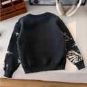 BEAUDRM Girl's Cute Coogi Sweaters Fall Crewneck Sweater Long Sleeve Knit Pullover Jumper, 5T