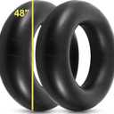 BBTO 2 Pcs Heavy Duty Snow Inner Tube for Sledding Recreational Rubber Inflatable Tire Tube Commercial Grade for Winter Ski Floating Pool Closing Water Rafting Adults, Black (48 Inch)