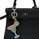 3 x Sparkling Keychains Bag Charms for Women Girls, Crystal Bling Rhinestone Key Ring Car Fob, Backpack Handbag Accessories