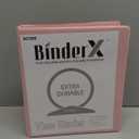 Sooez BinderX Extra Durable 3 Inch 3 Ring Binder, D-Ring Large Binder, Holds 670 Sheets of 8.5x11 Paper, Customizable View Cover with Inside Pocket, Heavy Duty 3 Ring Binder for School, Pink