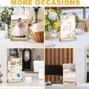EHWINE 4 Pack Acrylic Sign Holder 8.5 x 11, Double Sided Gold Picture Frame Stand up Table Top Sign Holders, Clear Display Stand Menu Flyer Holder for Wedding Party (Provide Non-slip Mats)
