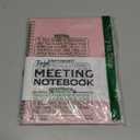 Meeting Notebook for Work Organization - Work Planner Notebook with Action Items, Agenda Planner for Note Taking, 160 Pages (6.9" X 9.9") Project Organizer for Men & Women - Pink