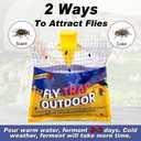 Disposable Fly Traps 8 Pack Bags Outdoor, Flies Catcher Traps with Natural Pre-Bait Refill Repellent, Reusable Stable Horse Ranch Trapper Outdoor Hanging Fly Killer Helps Control Flies