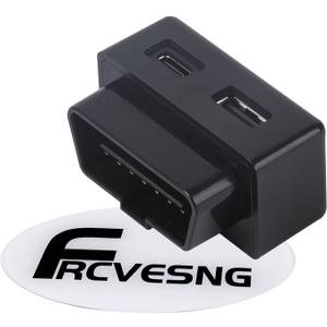 FRCVESNG Car OBD Power Adapter, PD 30W OBD Male to Type-C USB Female Charger DC1224V OBD Car Charger for Mobile Phones, Dash Camera GPS, Tablets, Radar Detector, DVR