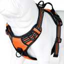 JUXZH Truelove No Pull Dog Harness with Easy Control Handle and 2 Leash Attachments,Reflective Adjustable Pet Vest (Large (Pack of 1), Orange)
