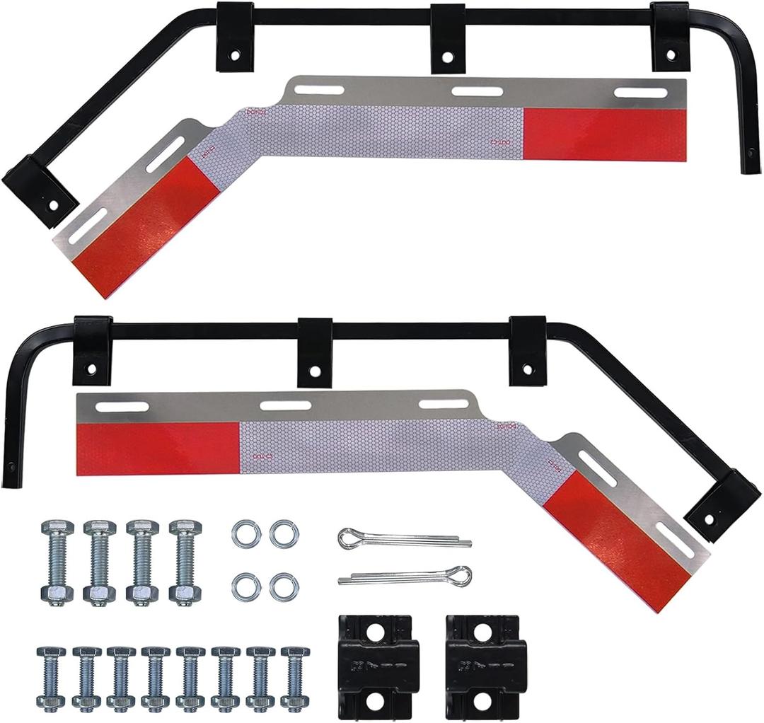 1 Pair Angled Mud Flap Hanger Bracket Bar Kit and 1 Pair Mud Flap Reflector Reflective Tape with Hardware Fit for Semi Truck and Semi Trailer 1 Pair Angled Mud Flap Hanger Bracket Bar Kit and 1 Pair Mud Flap Reflector Reflective Tape with Hardware Fit for Semi Truck and Semi Trailer