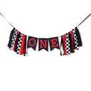 Racing High Chair Banner - Racing First/1st Birthday Party Decorations,Race Car First/1st High Chair Banner,Checkered Flag Racing Birthday Decorations