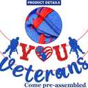 Thank You Veterans Banner, Happy Labor Day Banner, Military Theme Banner for Memorial Day or Veterans Day, Army Party Decoration