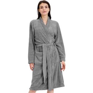 Towel Robe for Women  Soft Absorbent Kimono Bathrobe, Quick-Dry Spa Shower & Hotel Use (Large-X-Large, Grey)
