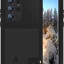 LOVE MEI Military Rugged Case for Samsung Galaxy S23 Ultra, Without Tempered Glass Screen Protector, Shockproof Dustproof Scratch Proof Hybrid Metal and Silicone Gel Heavy Duty Full Body Cover Black
