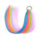 Rainbow Colorful Hair Tinsel Extensions for Women Ponytail Hair With Rubber Band Daily Party Festival Crazy Day Girls Accessories Synthetic Hair Pieces 2pcs
