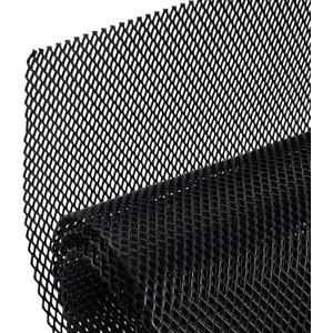 AggAuto 47x16 inches Car Pickup Truck Grill Mesh Spoiler Bumper Vent Aluminum Alloy Automotive Grille Insert Air Intake Racing Rhombic Hole 4x8mm Black