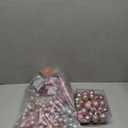 Realspring 91 Pcs Christmas Tree Ornaments Set, Hanging Christmas Balls Poinsettia Flowers Snowflakes Berries Star Topper Pine Needles with Ribbons for Holiday Xmas Home Decoration(Pink Series)