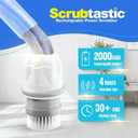 Scrubtastic Spin Scrubber, Electric Shower Scrubber Rechargeable, Multipurpose Extendable Tile Cleaner, Bathroom, Floor & Grout Bathtub Power Scrubber with 3 Rotating Brush Heads, Improved for 2022