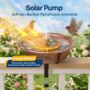 VIVOHOME Deck Mounted Bird Bath with Solar Fountain, Outdoor ABS Birdbath Bowl with Adjustable Metal Clamp, Solar Powered Pump for Railing, Fence, Balcony, 1.45 Gallons, Bronze