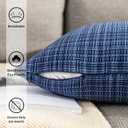 Kevin Textile Throw Pillow Cover Outdoor Waterproof Decorative Square Cushion Covers Water Resistant Pillowcase Shell for Couch Tent Park Pack of 2 (16 x 16 Navy Blue)
