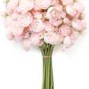 Floroom Ranunculus Artificial Flowers 18 Pcs Blush Faux Silk Mini Ranunculus Bulk Fake Wedding Filler Flowers for DIY Pink Bouquets, Centerpieces, Bridal Shower Decorations & Arrangements