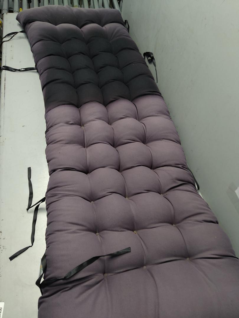 Simple Cotton Patio Chaise Lounger Cushion, 81"Lounge Chair Recliner Chair Cushion, (Black)