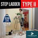 Louisville Ladder 4-foot Aluminium Step Ladder with tool tray, 225-Pound Load Capacity, Type II, AS4004