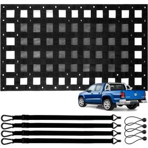 Cargo Net for Pickup Truck Bed 2.3' x 3.9' Heavy Duty Adjustable Truck Bed Cargo Nets with Metal Cam Buckles & Hooks Rope