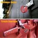 DELSWIN Outdoor Combination Padlock - 4 Digit Heavy Duty Disc Lock with Hardened Shackle,Combo Padlock for Gate,Storage Unit,Fence(25/64" Shackle, Red)