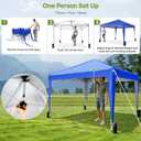 10x10 Pop Up Canopy with Sidewalls, Instant Portable Canopy Tent with Carry Bag for Commercial Events, Camping, Parties - Blue