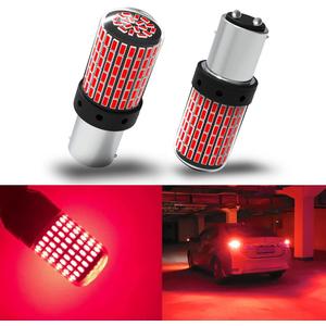 1157 LED Bulbs Red, Brake Stop Light Super Bright 3000 Lumens Error Free Canbus, BAY15D 7528 2057 2357 Automotive Led Tail Rear Light Bulb for Car RV Truck 144SMD (2PCS)