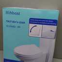 Hibbent Premium Elongated Toilet Seat with Quiet Close, One-Click to Quick Release, Installation Non-Slip Seat Bumpers, Slow Toilet Seat and Cover, Cleaning-White Color