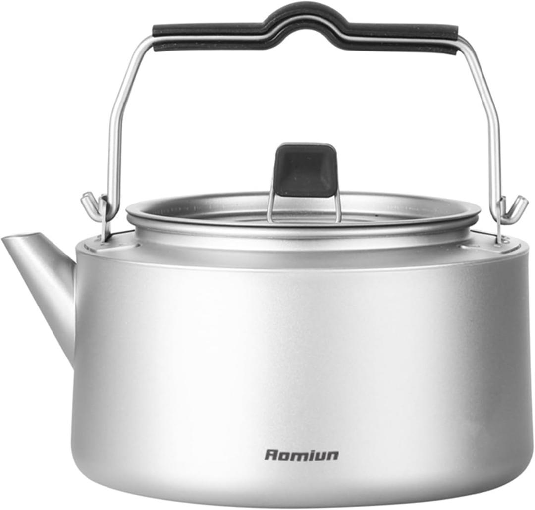Camping Kettle Titanium Camp Tea Coffee Pot Portable Lightweight Tea Kettle Teapot Fast Heating Campfire Kettle for Stove Top, Boiling Water, Outdoor, Hiking, Camping, Picnic, Traveling