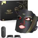 Red Light Therapy for Face, Led Face Mask Light Therapy with Rechargeable Remote, LED Face Mask Light Therapy at Home, Comfortable Red Light Therapy Mask at Home, Black